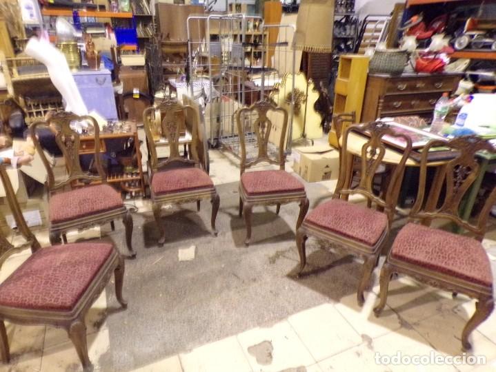 Antigüedades: buen conjunto de 6 sillas - Foto 1 - 219188563