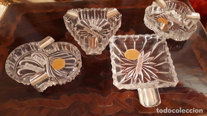 Antig&uuml;edades: Ceniceros de cristal y plata. - Foto 2
