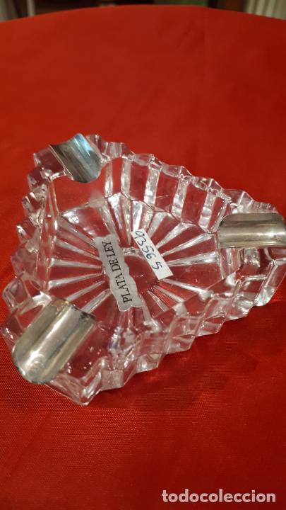 Antig&uuml;edades: Ceniceros de cristal y plata. - Foto 3