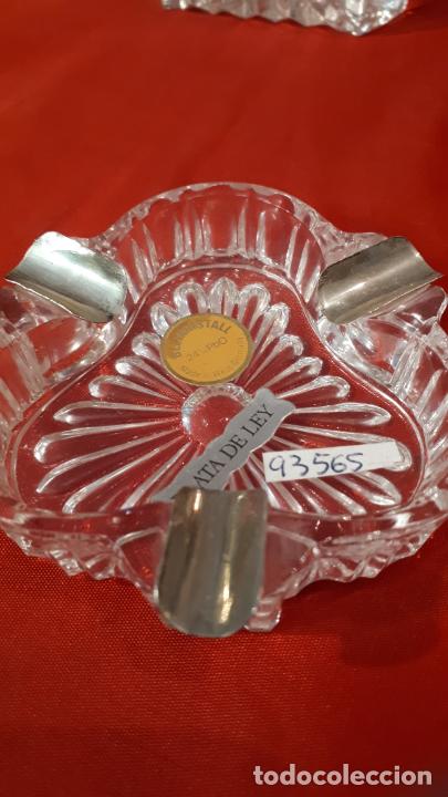 Antig&uuml;edades: Ceniceros de cristal y plata. - Foto 6
