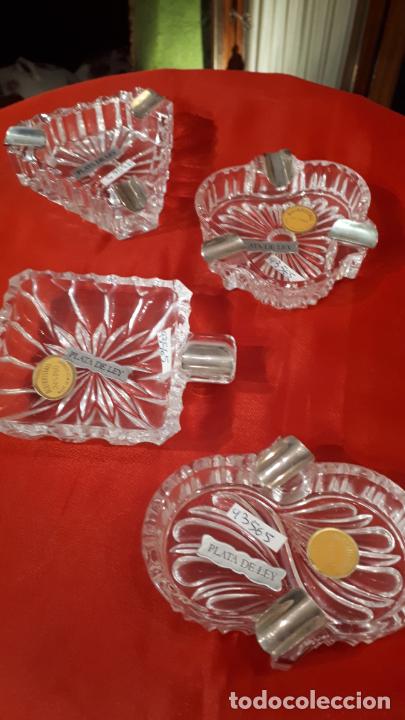 Antig&uuml;edades: Ceniceros de cristal y plata. - Foto 9