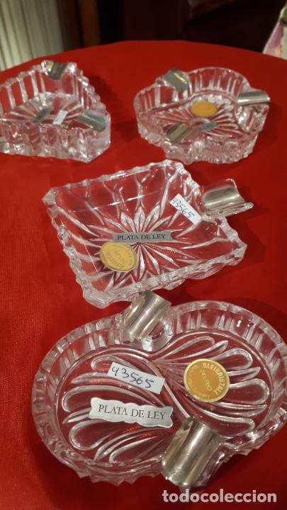Antig&uuml;edades: Ceniceros de cristal y plata. - Foto 10