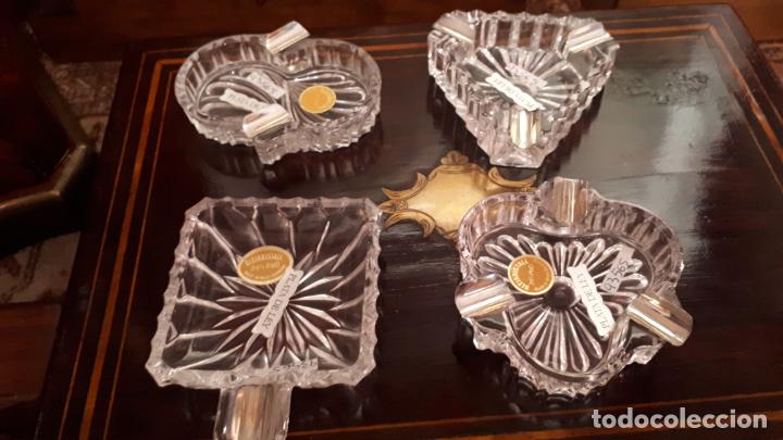 Antig&uuml;edades: Ceniceros de cristal y plata. - Foto 1