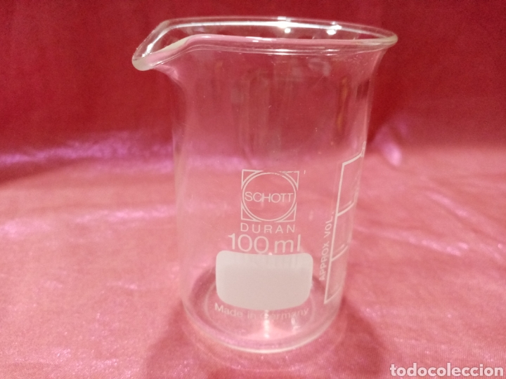 Antig&uuml;edades: Medidor de cristal de 100 ml - Schott Duran - Foto 2