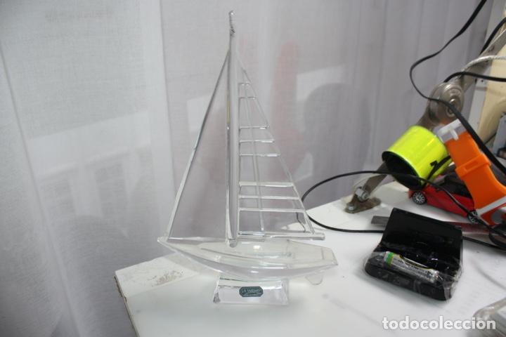 Antiquit&eacute;s: Barco de vela cristal. J,G. Durand