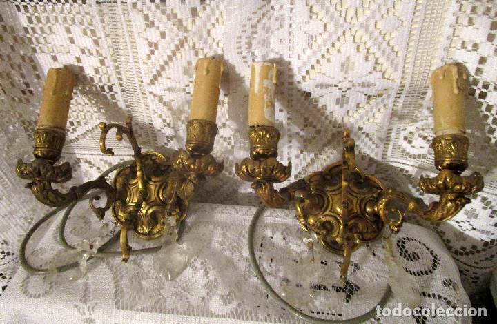Oggetti Antichi: DOS ANTIGUAS Y MAGNIFICAS LAMPARAS APLIQUES TIPO CANDELABROS. PRECIOSOS Y ELEGANTES