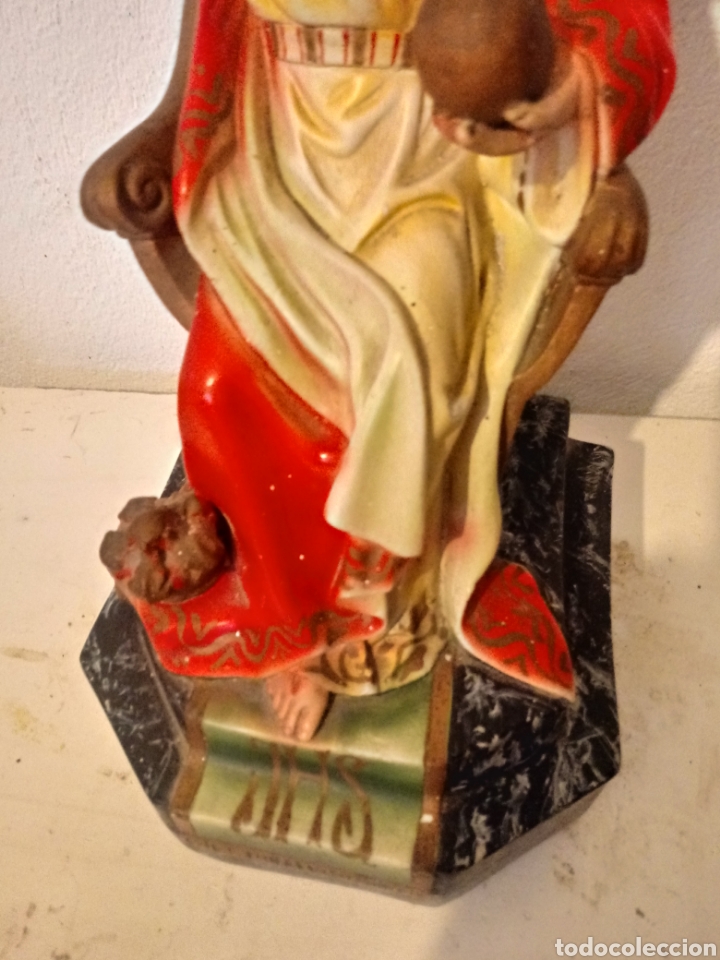 Antig&uuml;edades: Corazon de Jesus de escayola con peana - Foto 3
