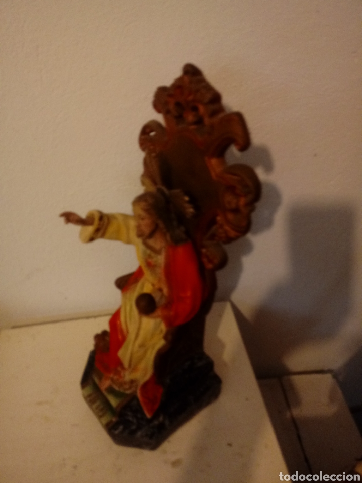 Antig&uuml;edades: Corazon de Jesus de escayola con peana - Foto 5