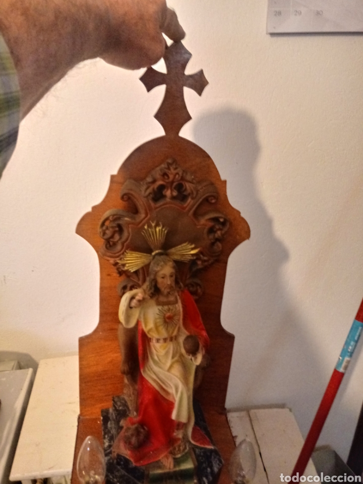 Antig&uuml;edades: Corazon de Jesus de escayola con peana - Foto 11