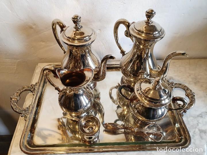 Antig&uuml;edades: JUEGO DE CAFE, TE ALPACA 7 PIEZAS - Foto 2