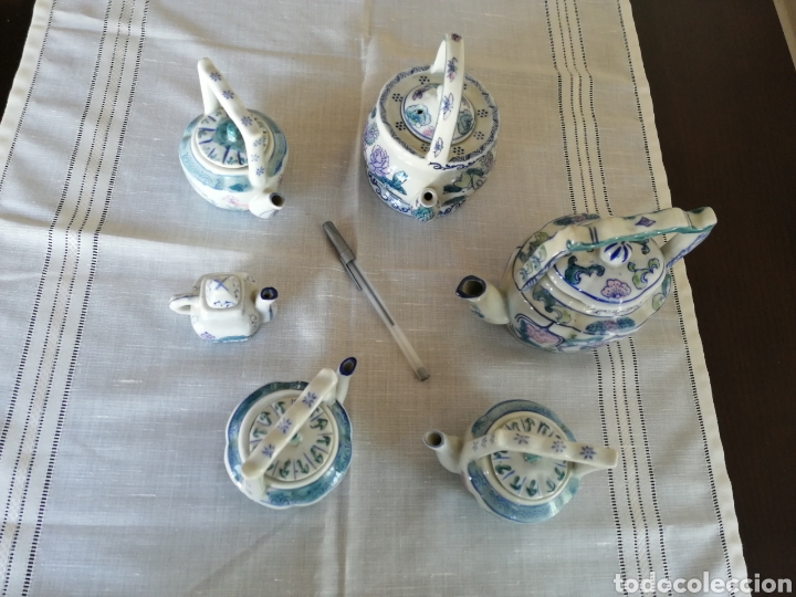 Antigüedades: Lote de 6 teteras de porcelana - Foto 13 - 219738582