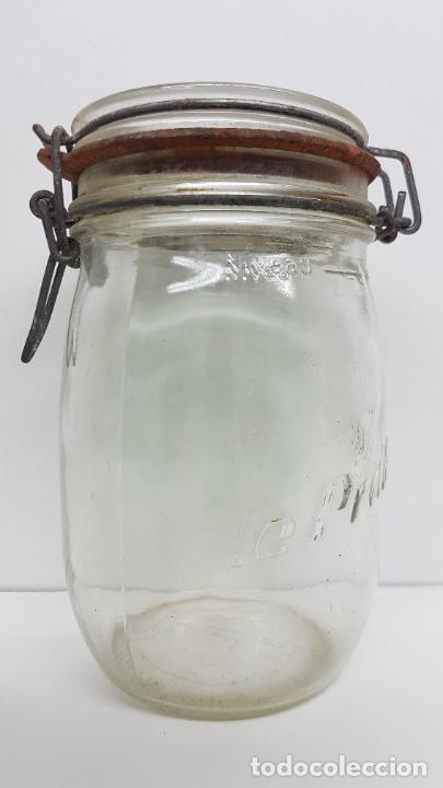 Antiquit&eacute;s: ANTIGUO TARRO DE CRISTAL HERM&Eacute;TICO DE 1 LITRO - LE PRATIQUE - FRANCIA
