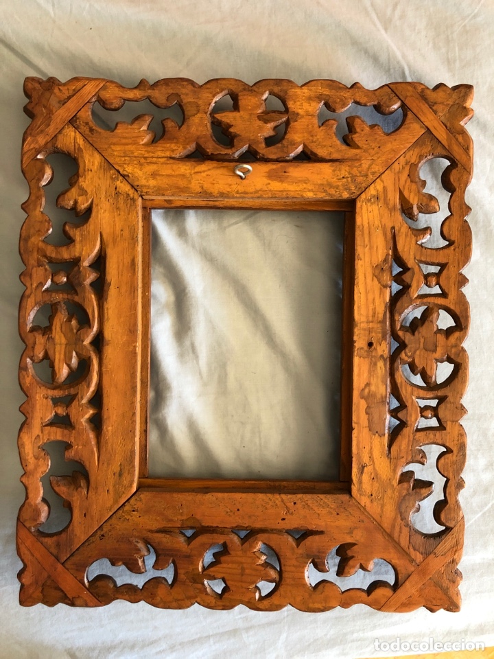 Antig&uuml;edades: Marco antiguo muy labrado de madera - Foto 4