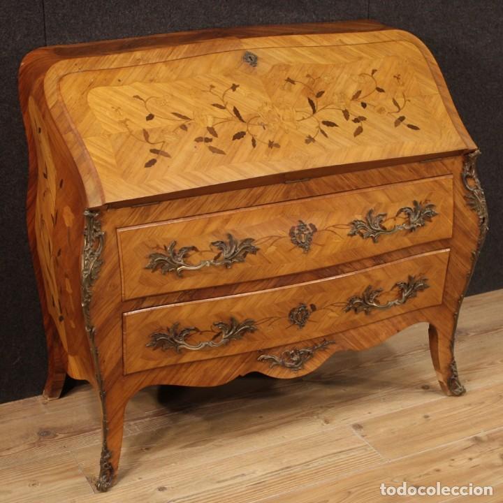 Antig&uuml;edades: Escritorio franc&eacute;s en madera con incrustaciones - Foto 1