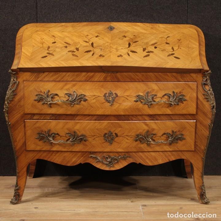 Antig&uuml;edades: Escritorio franc&eacute;s en madera con incrustaciones - Foto 2