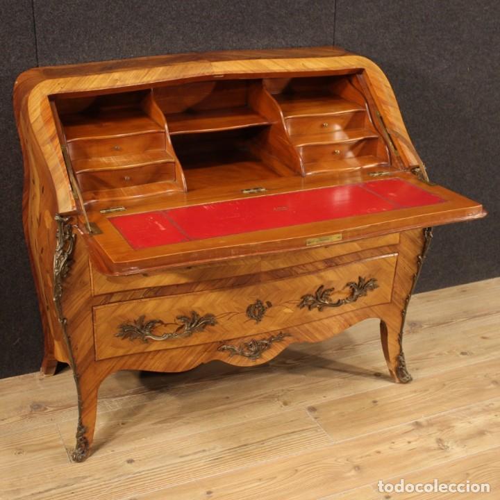 Antig&uuml;edades: Escritorio franc&eacute;s en madera con incrustaciones - Foto 4