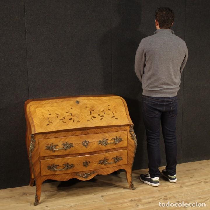 Antig&uuml;edades: Escritorio franc&eacute;s en madera con incrustaciones - Foto 12