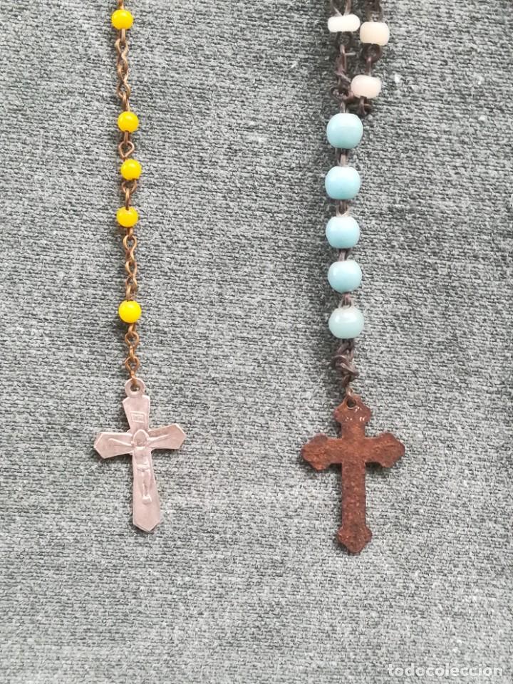 Antig&uuml;edades: LOTE DE 4 ROSARIOS - 2 DE OPALINA Y 2 DE &Oacute;NIX (?) - Foto 2