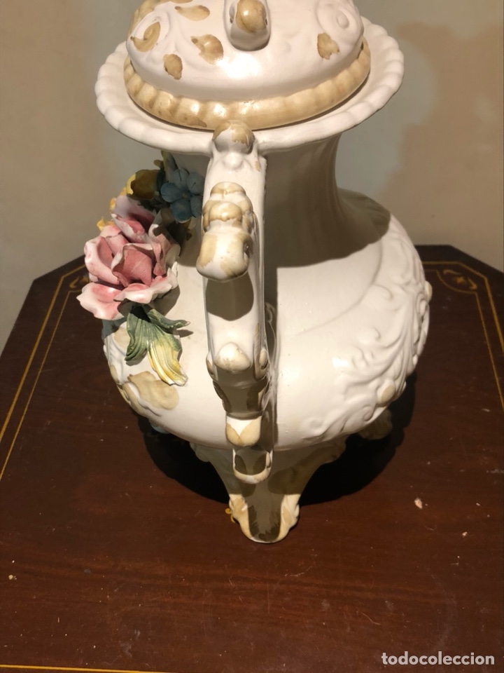 Antigüedades: Preciosa tetera porcelana capo di monte, buen tamaño - Foto 4 - 220536115