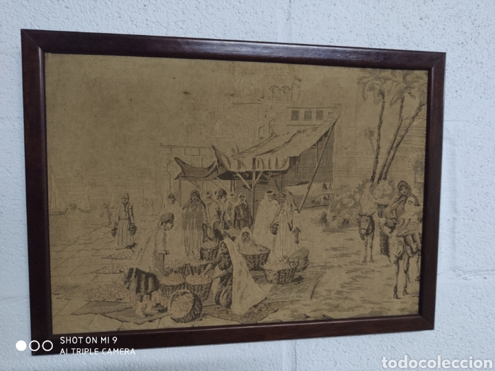 Antig&uuml;edades: ANTIQU&Iacute;SIMO TAPIZ ENMARCADO. - Foto 1