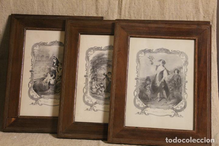 Antig&uuml;edades: cuatro marcos de madera con grabado - Foto 1