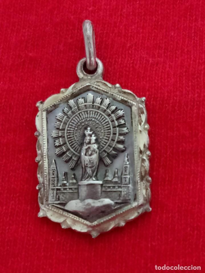 Antig&uuml;edades: Medalla de la V&iacute;rgen del Pilar de plata - Foto 1