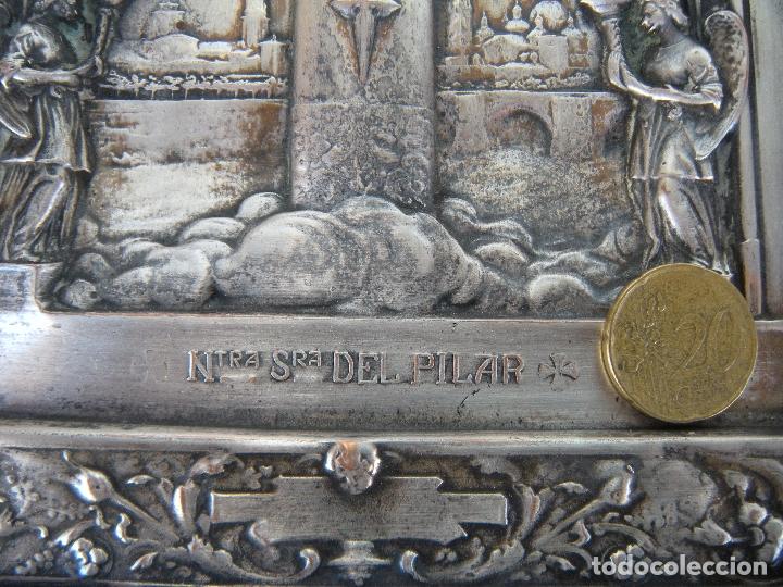 Antig&uuml;edades: CUADRO DE CHAPA VIRGEN DEL PILAR. - Foto 3