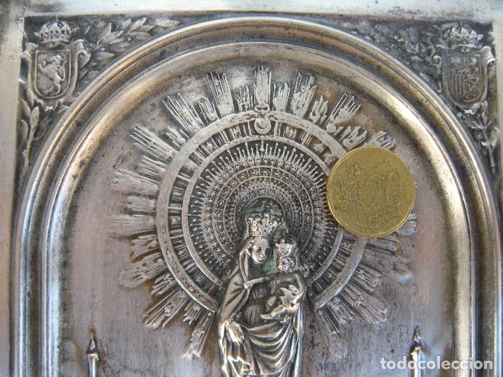 Antig&uuml;edades: CUADRO DE CHAPA VIRGEN DEL PILAR. - Foto 4