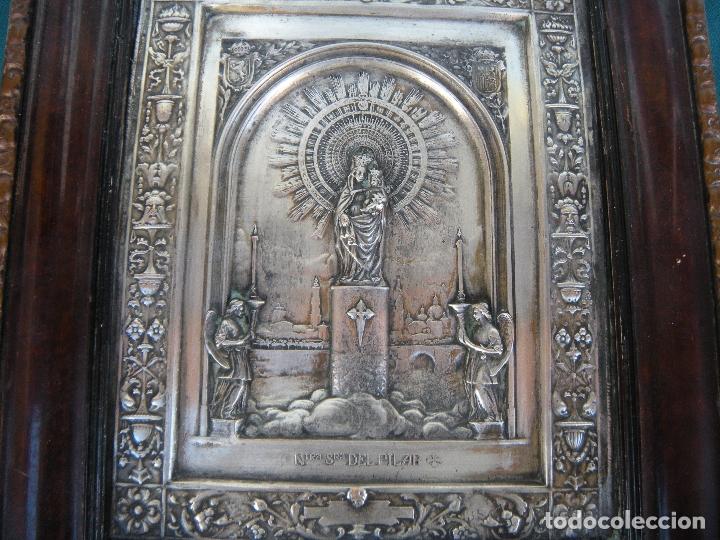 Antig&uuml;edades: CUADRO DE CHAPA VIRGEN DEL PILAR. - Foto 1