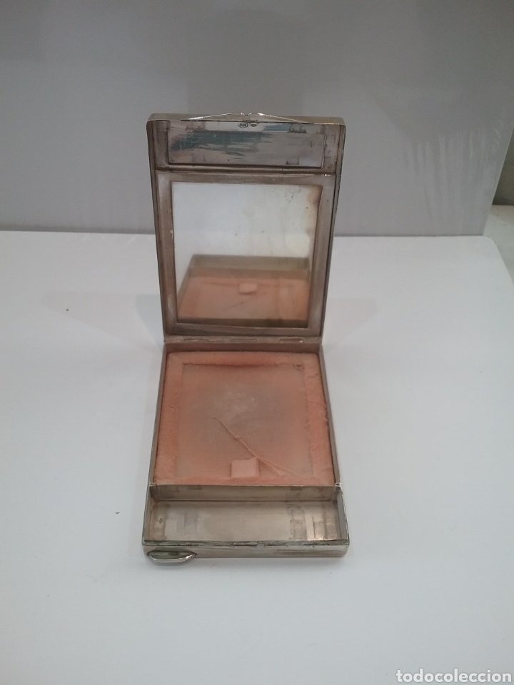 Antig&uuml;edades: Polvera antigua con espejo en plata 800. - Foto 4