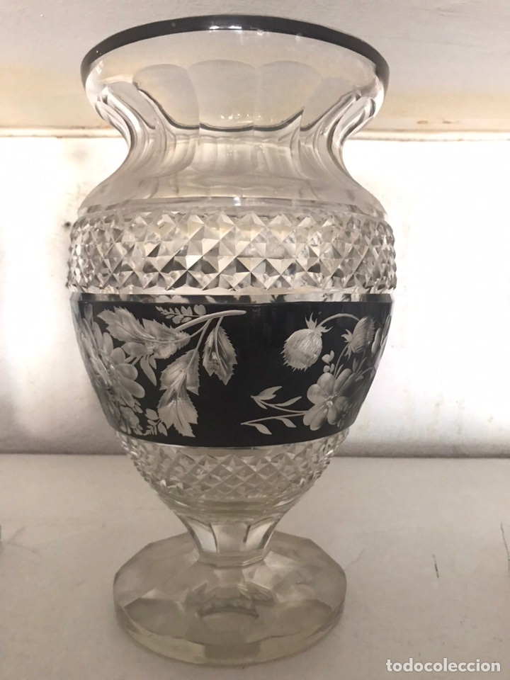 Antig&uuml;edades: Jarr&oacute;n de cristal belga de Val Saint Lambert