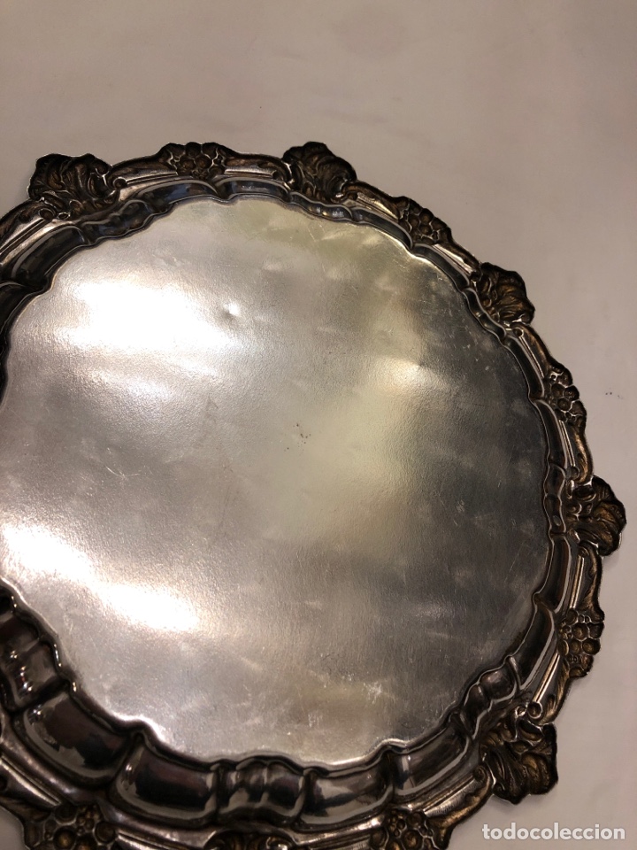 Antig&uuml;edades: Bandeja plateada 37 cm - Foto 7