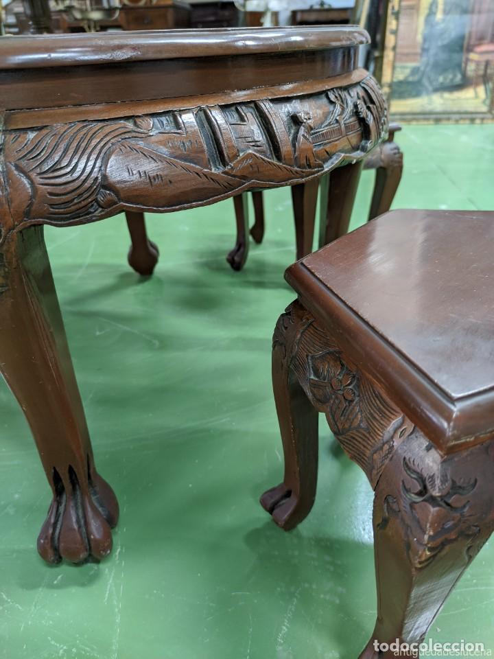 Antig&uuml;edades: N540 MESA CON ASIENTOS ESTILO ORIENTAL - Foto 6