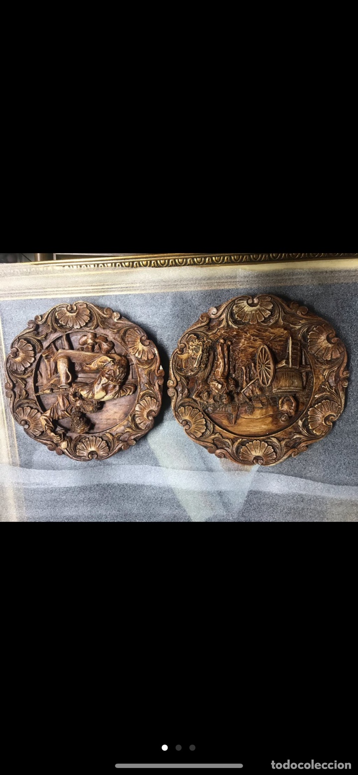 Antig&uuml;edades: Platos de madera de decoraci&oacute;n - Foto 1