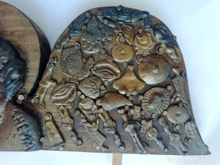 Antig&uuml;edades: fronton de madera y bronce- cobre artesanal - Foto 4