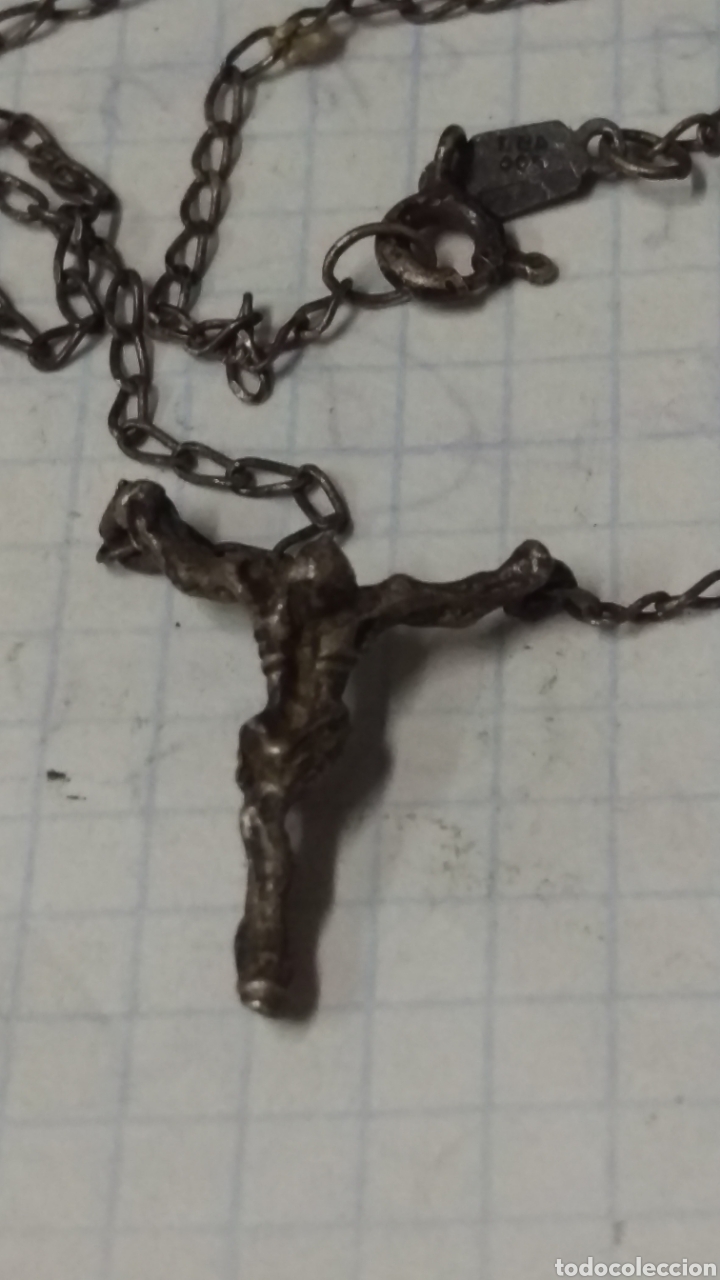 Antig&uuml;edades: cruz cristo de Dali con cadena - Foto 1