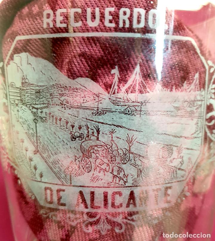 Antiquit&eacute;s: EXCEPCIONAL COPA EN CRISTAL ANTIGUA DE GRAN TAMA&Ntilde;O GRABADA AL ACIDO,RECUERDO DE ALICANTE