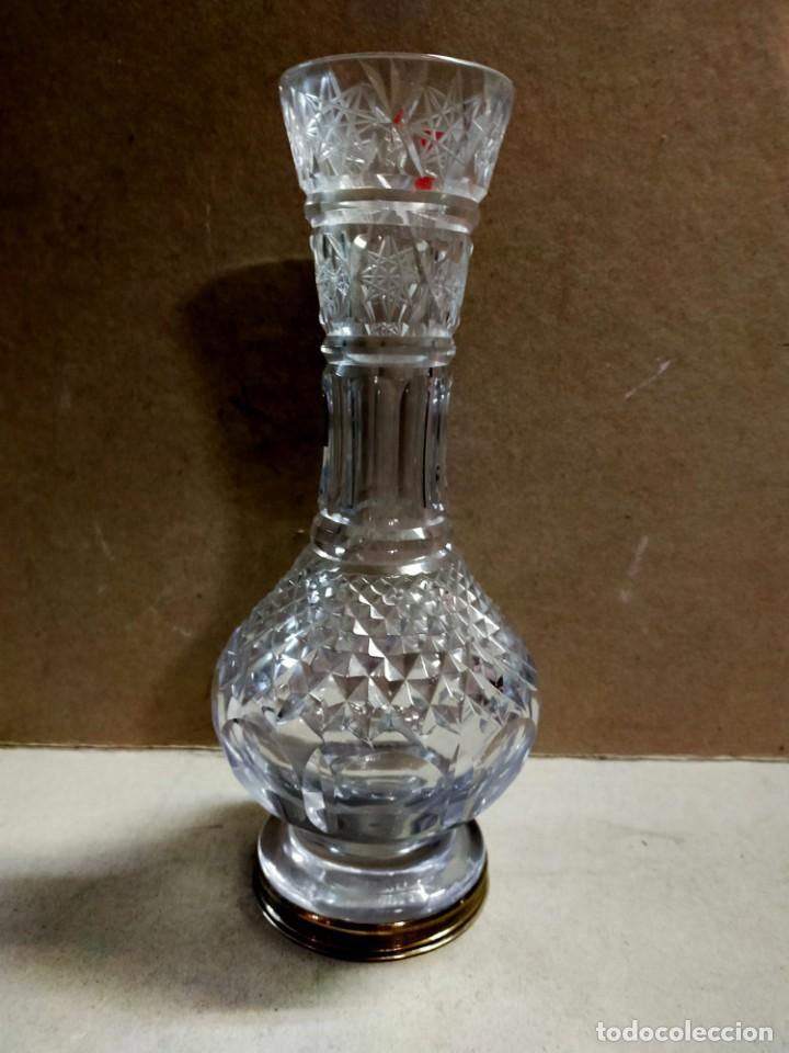 Antig&uuml;edades: JARRON DE CRISTAL CON PIE DE PLATA - Foto 3