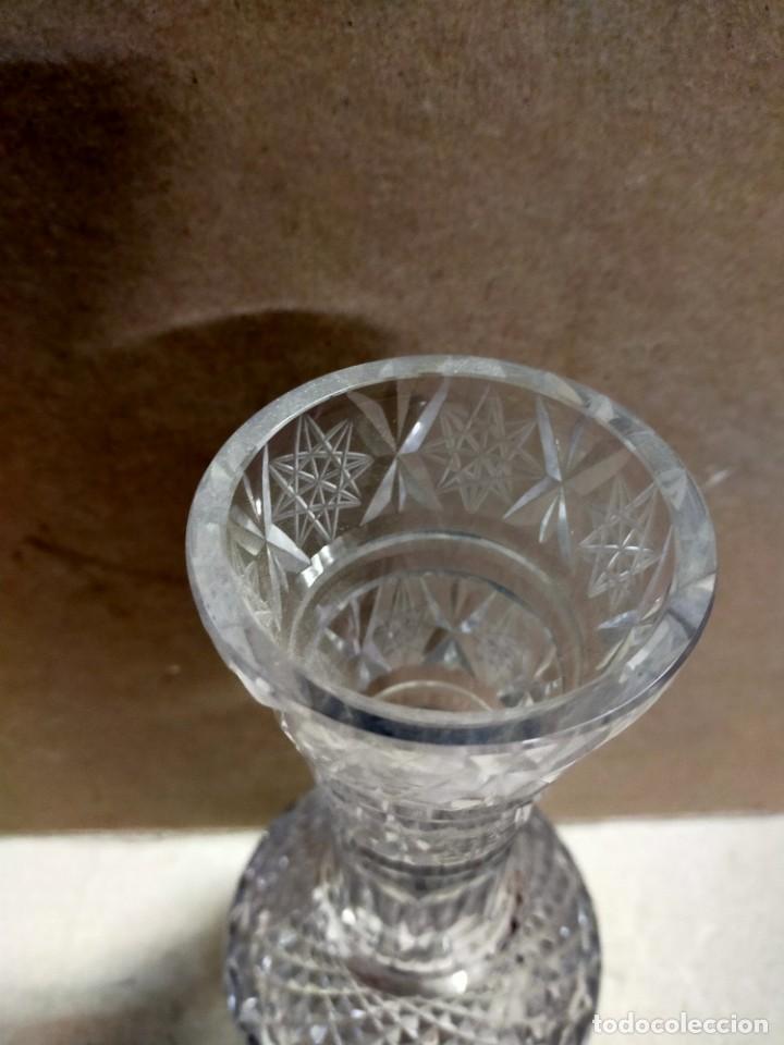 Antig&uuml;edades: JARRON DE CRISTAL CON PIE DE PLATA - Foto 7