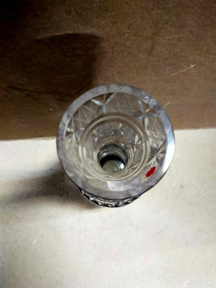Antig&uuml;edades: JARRON DE CRISTAL CON PIE DE PLATA - Foto 12
