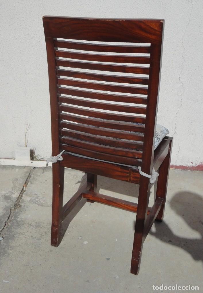Antig&uuml;edades: 4 Sillas coloniales en madera de teka - Foto 7