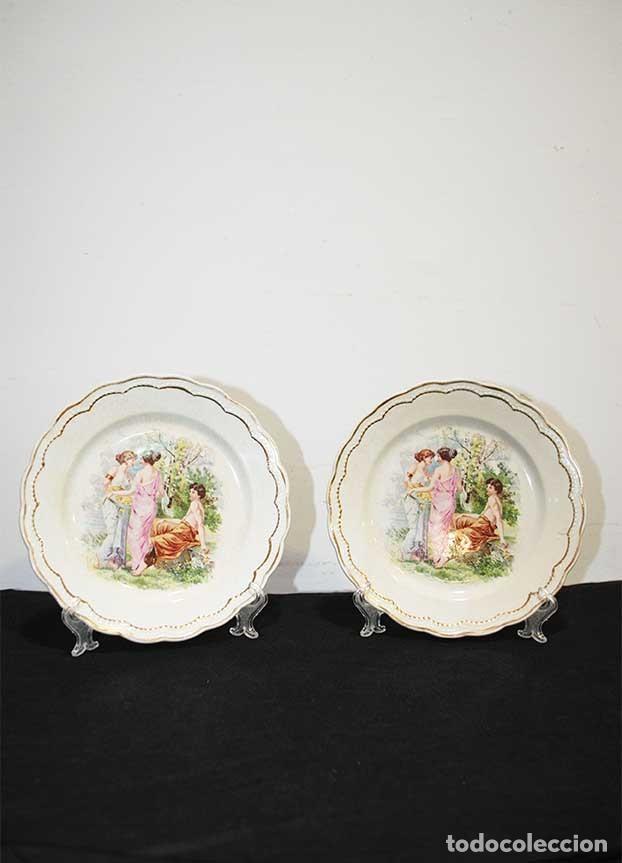 Antig&uuml;edades: PAREJA DE PLATOS ANTIGUOS - Foto 1