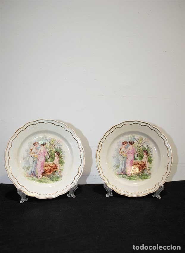 Antig&uuml;edades: PAREJA DE PLATOS ANTIGUOS - Foto 2