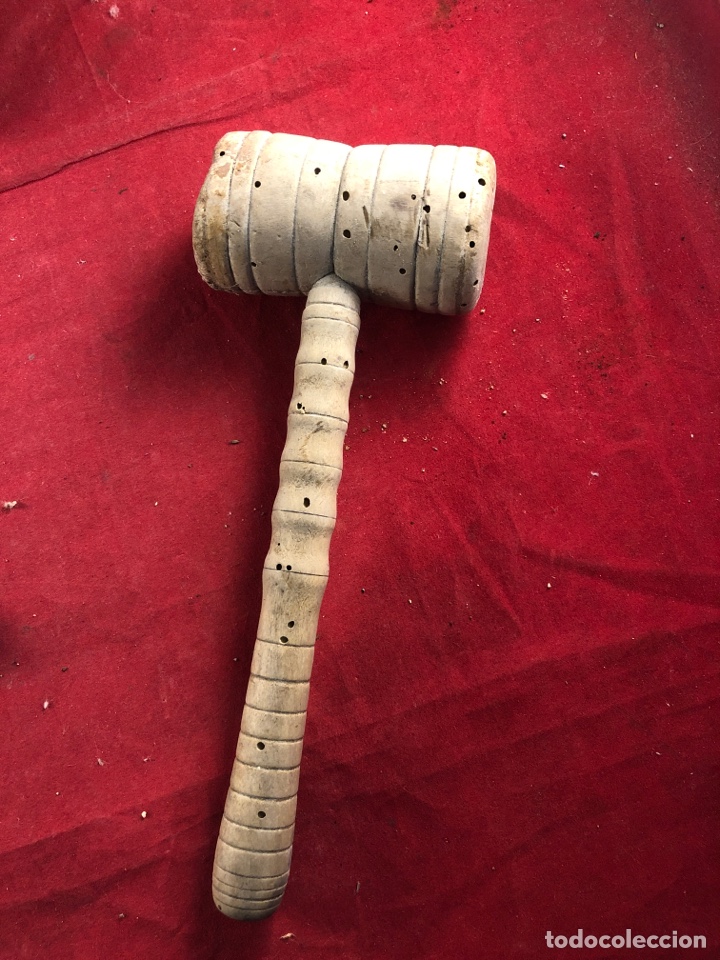 Antig&uuml;edades: Mazo de madera antigua 22cm - Foto 1