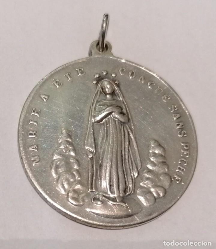 Antiquit&auml;ten: medalla-virgen-maria-sin-pecado-concebida-latin - 35mm - 16grs - pt