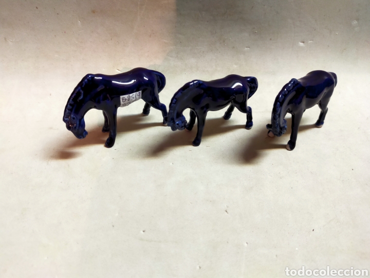 Antig&uuml;edades: CABALLOS DE PORCELANA EN AZUL COBALTO - Foto 2