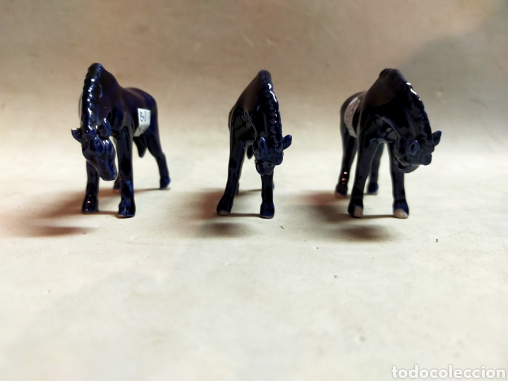 Antig&uuml;edades: CABALLOS DE PORCELANA EN AZUL COBALTO - Foto 8