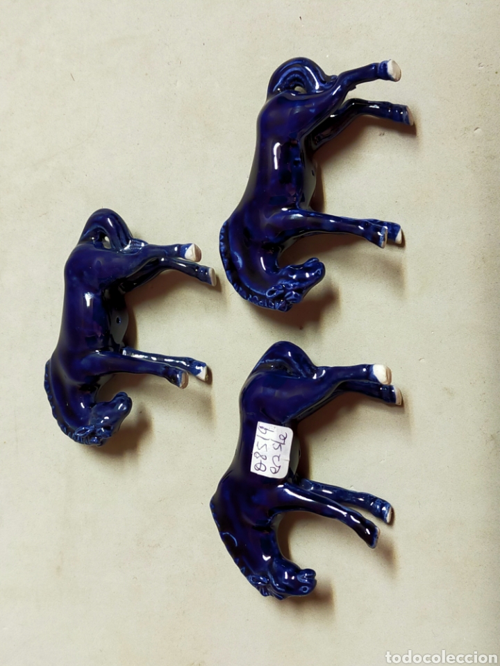 Antig&uuml;edades: CABALLOS DE PORCELANA EN AZUL COBALTO - Foto 9