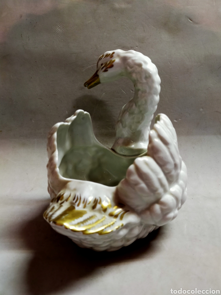 Antig&uuml;edades: CISNE EN PORCELANA HISPANIA - Foto 5