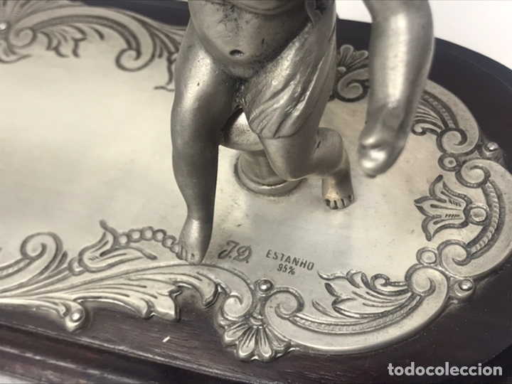 Antig&uuml;edades: espejo de tocador en esta&ntilde;o - Foto 3
